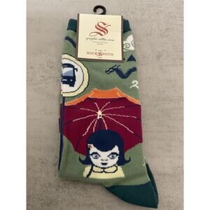 Socksmith Graphic Cotton Crew Socks (Bus Stop Green) W Onesize (9-11)